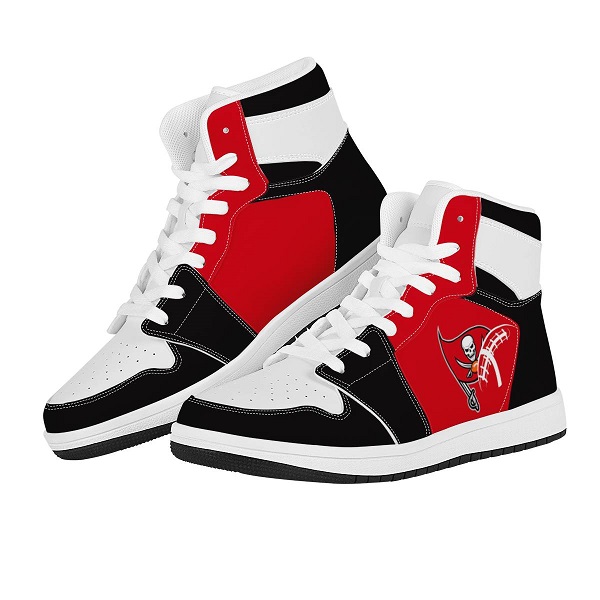 Men's Tampa Bay Buccaneers High Top Leather AJ1 Sneakers 001 Men's Tampa Bay Buccaneers High Top Leather AJ1 Sneakers 001